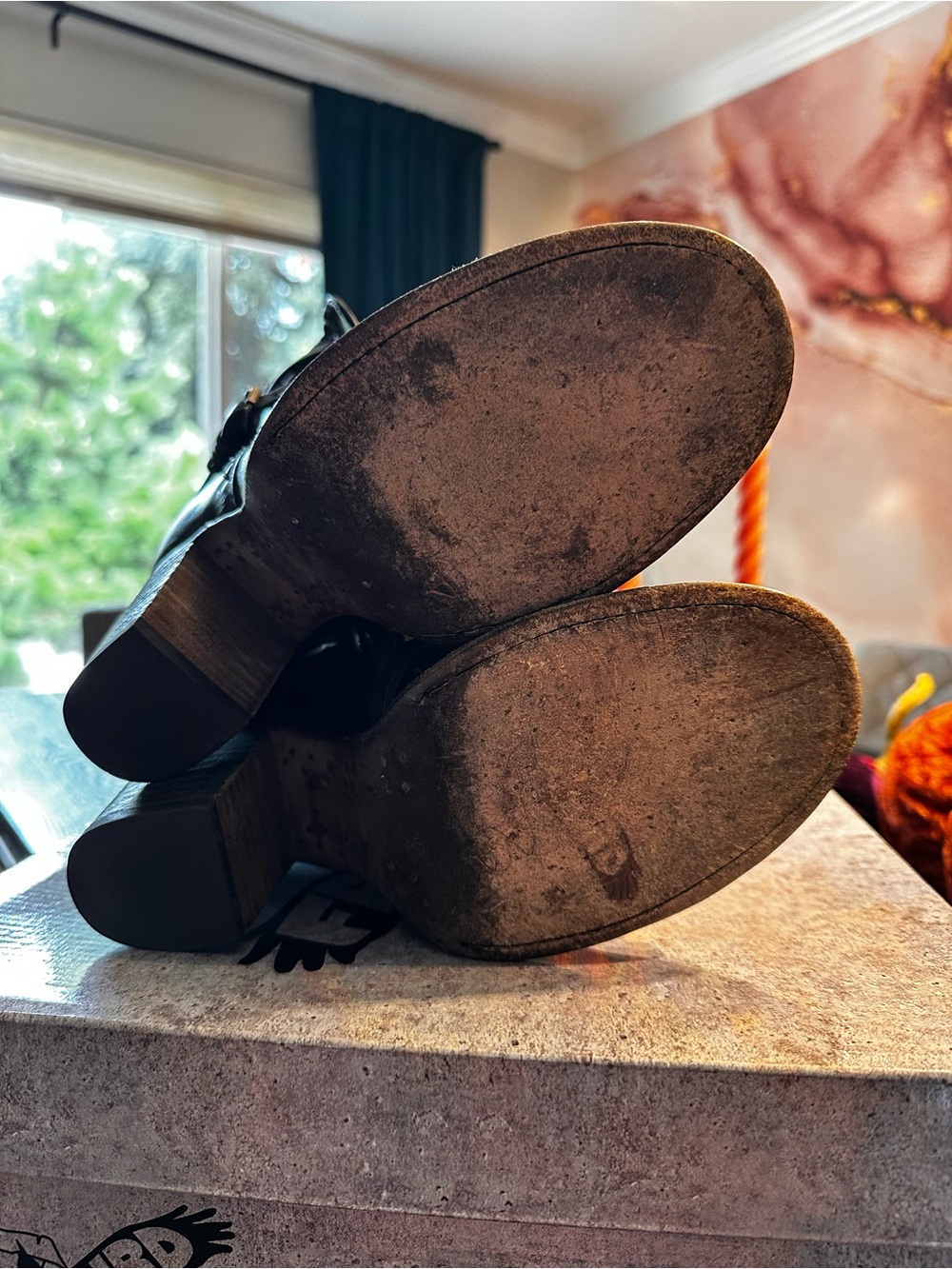 Freebird by Steven Baker Black Leather Wrap-Strap Heeled Ankle Boots - Picture 7 of 10